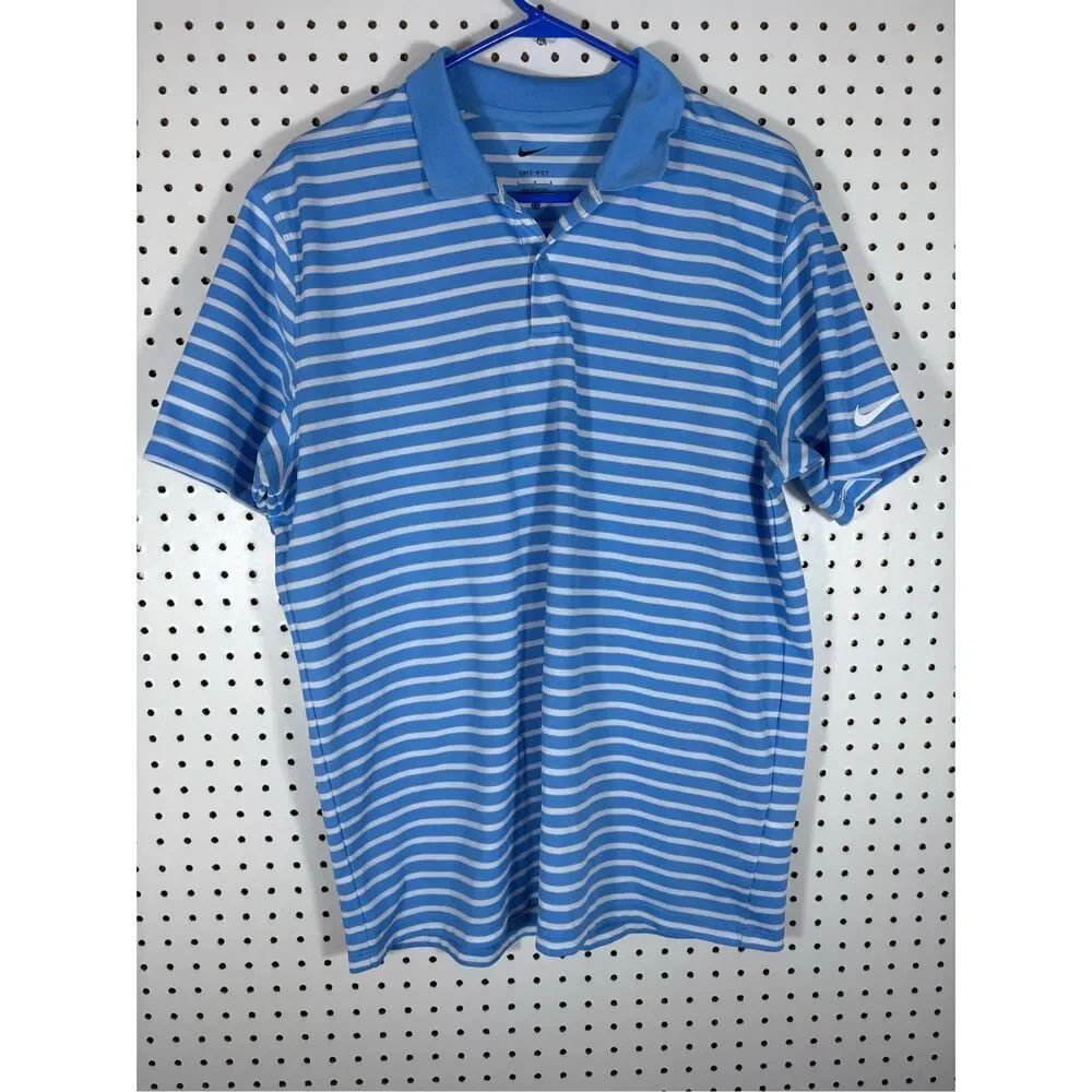Nike dri fit pinwheel striped polo shirt L